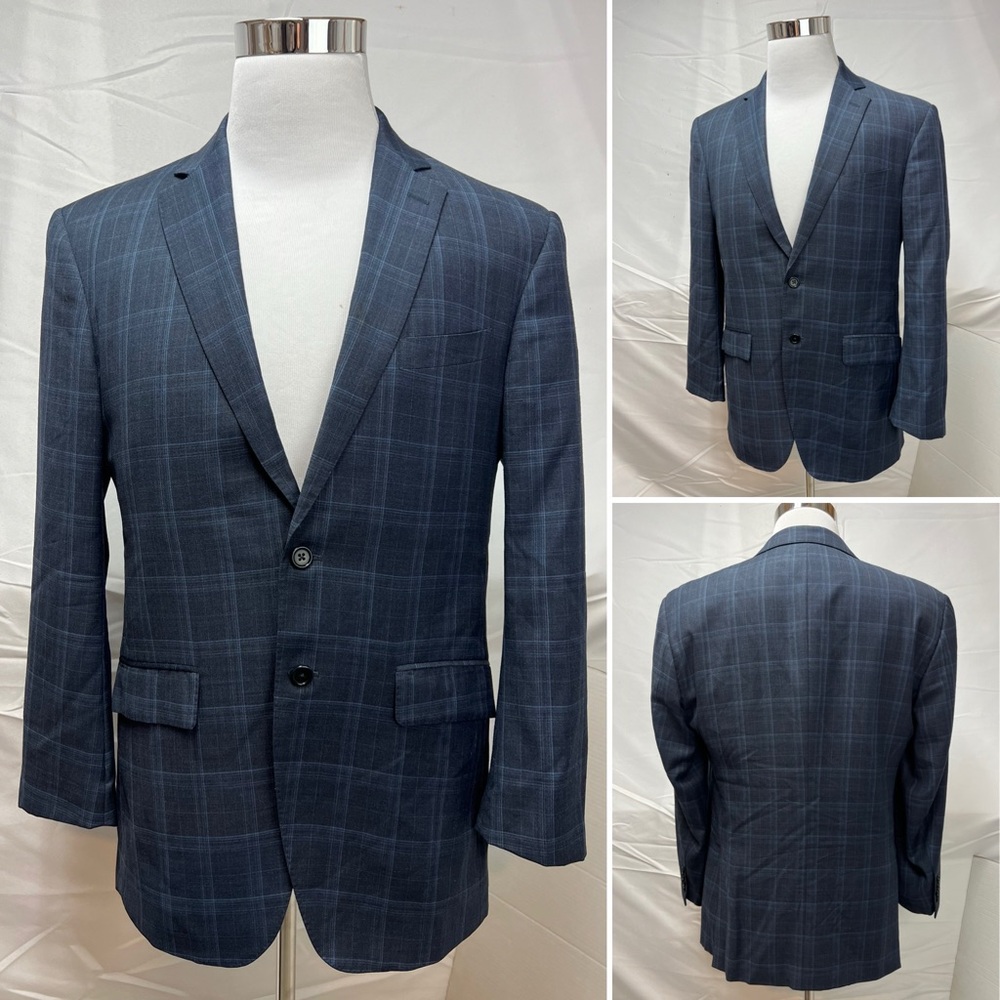 Wilfred Newman Custom Tailored 40s Blue Windowpan… - image 4